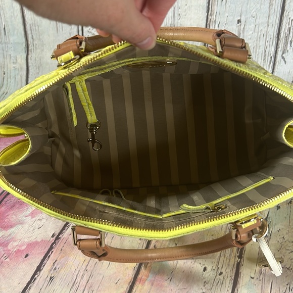 Brahmin Vivian Limelight La Scala Color Block Satchel - Picture 10 of 14